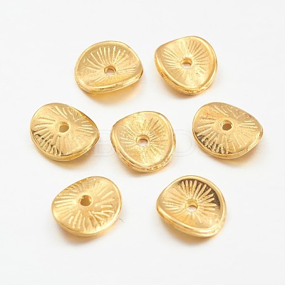 Tibetan Style Alloy Wavy Spacer Beads X-TIBEP-A11067-G-LF-1