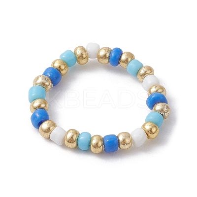 3Pcs 3 Style Glass Seed Beaded Stretch Rings Set RJEW-JR00616-02-1