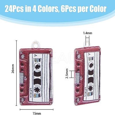 24pcs 4 Colors Baking Paint Alloy Pendants FIND-DC0003-84-1