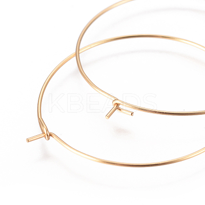 304 Stainless Steel Hoop Earrings Findings STAS-F227-54D-G-1