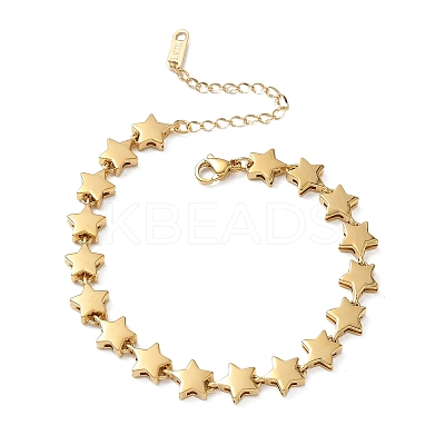 304 Stainless Steel Star Link Chains Bracelets for Women SA-CBA4051-01G-1