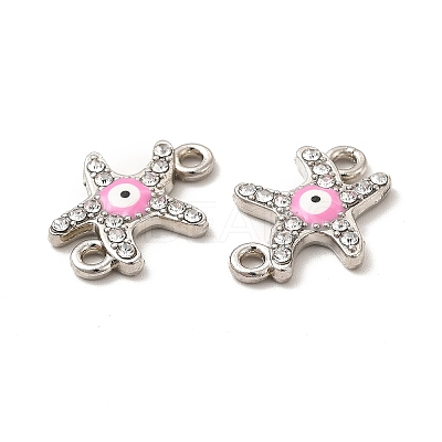 Evil Eye Alloy Enamel Connector Charms PALLOY-I217-13P-1