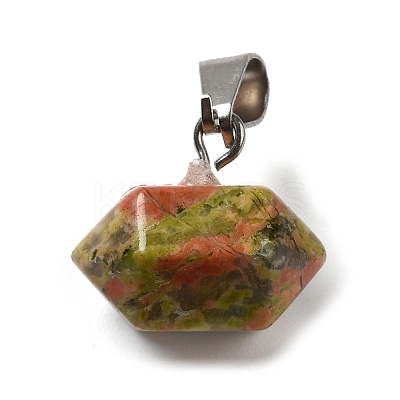 Natural Unakite Pointed Pendants G-K335-03P-16-1