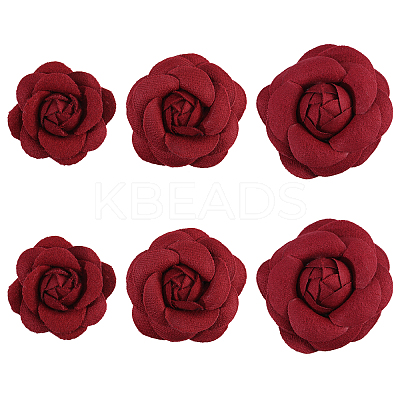 6Pcs 3 Styles Plastic Artificial Flower Head AJEW-CA0004-61A-1