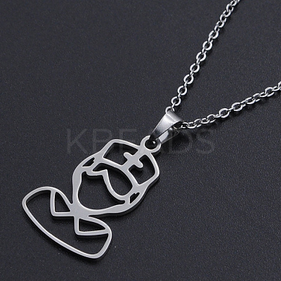 Non-Tarnish 201 Stainless Steel Pendants Necklaces NJEW-S105-JN698-45-1-1