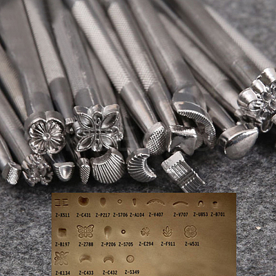 Chrome Vanadium Alloy Steel Leather Different Shape Stamp Punch Set PURS-PW0003-064-1
