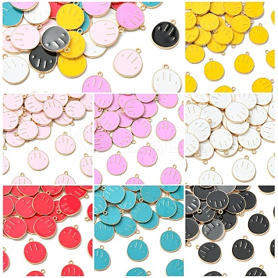 35Pcs 7 Styles Alloy Enamel Pendants ENAM-YW0008-01-1