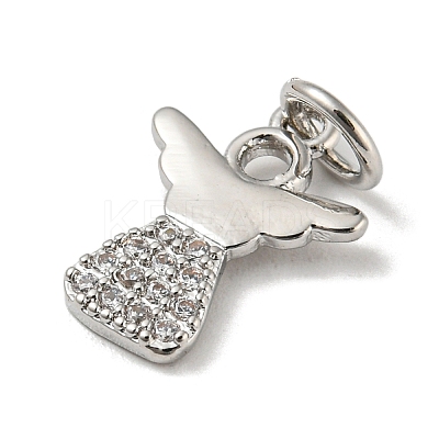 Rack Plating Brass Micro Pave Cubic Zirconia Pendants KK-A200-12P-1