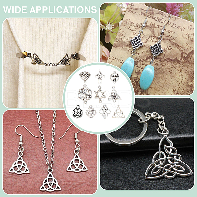 100Pcs 10 Styles Tibetan Style Connectors Charms TIBE-ME0001-05-1