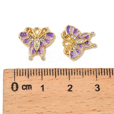 304 Stainless Steel with Crystal Rhinestone Enamel Charms STAS-G358-06G-03-1