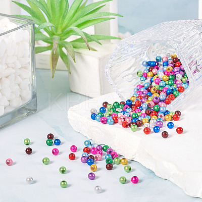 360Pcs 12 Colors Spray Painted Acrylic Beads MACR-TA0002-25-1