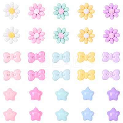 30Pcs 3 Styles Resin Cabochon CRES-YW0001-41-1