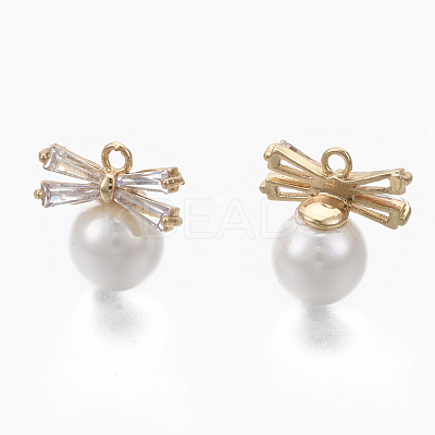 Brass Micro Pave Cubic Zirconia Charms KK-R132-030-NF-1