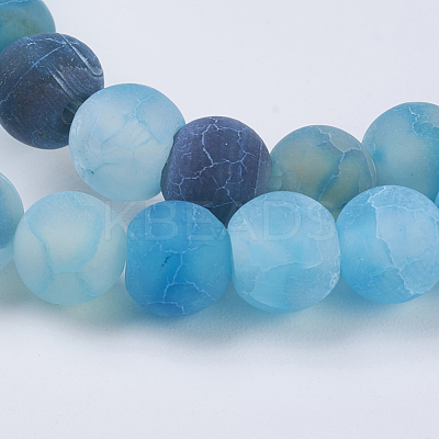 Natural Weathered Agate Beads Strands X-G-G589-6mm-14-1