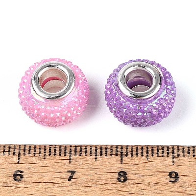 Large Hole Resin Rhinestone European Beads OPDL-T003-01G-1