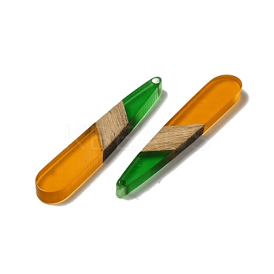 Opaque Resin & Walnut Wood Pendants RESI-D060-A-1