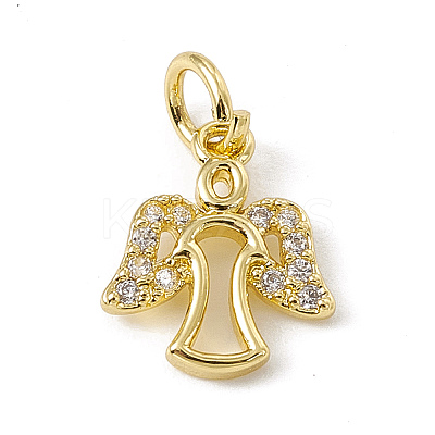 Brass Micro Pave Cubic Zirconia Charms ZIRC-F132-03G-1