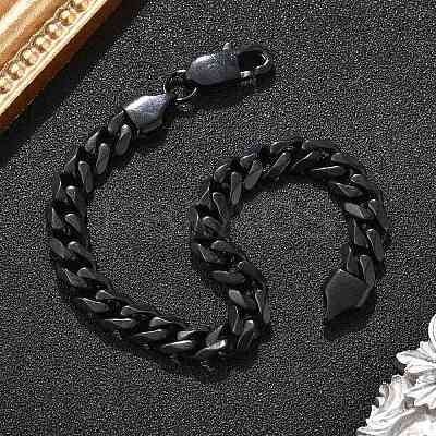 304 Stainless Steel Cuban Link Chain Bracelets for Men Women BJEW-Q038-02EB-1