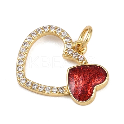 Brass Micro Pave Cubic Zirconia Pendants KK-B150-03G-02-1