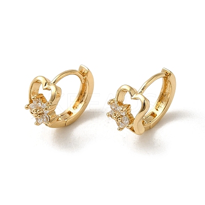KC Gold Plated Brass Micro Pave Cubic Zirconia Hoop Earring EJEW-L271-01KCG-13-1