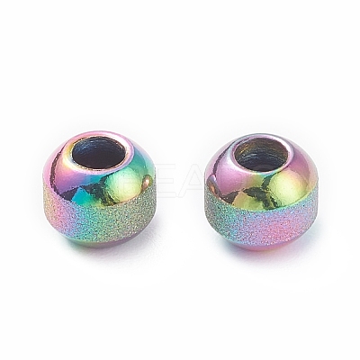 Rainbow Color Ion Plating(IP) Textured 304 Stainless Steel Beads STAS-P306-01C-MC-1
