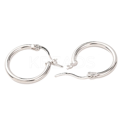 Rhodium Plated 925 Sterling Silver Hoop Earrings JE835A-02-1