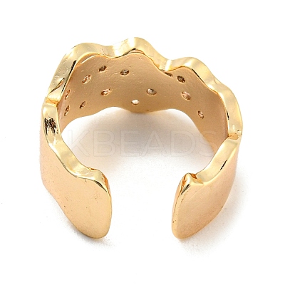 Real 14K Gold Plated Brass with Cubic Zirconia Cuff Earrings EJEW-M232-01G-G-1