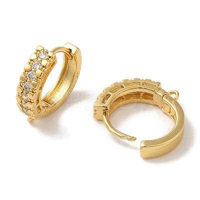 Rack Plating Brass Micro Pave Clear Cubic Zirconia Hoop Earrings Finding EJEW-B062-12G-1