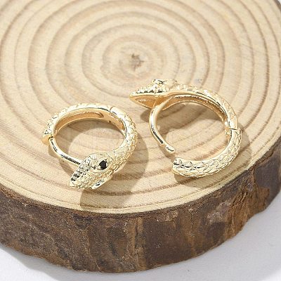 Brass Cubic Zirconia Hoop Earrings EJEW-Q014-08G-1