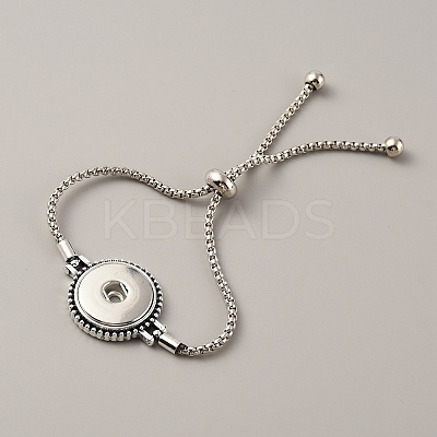 Alloy Interchangeable Snap Link Slider Bracelet Settings with Box Chains BJEW-WH0014-005D-1