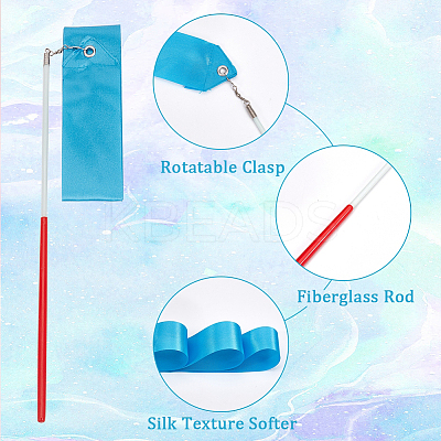 3Pcs Polycotton Dance Ribbons with Wand AJEW-CN0004-17-1