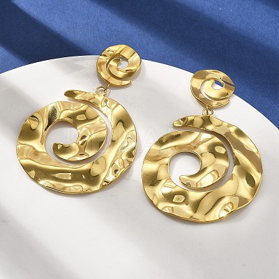 304 Stainless Steel Dangle Stud Earrings for Women EJEW-K268-13C-G-1