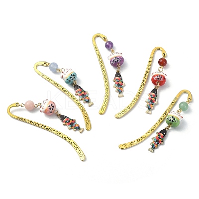 Japanese Style Maneki-neko Bookmark AJEW-JK00260-1