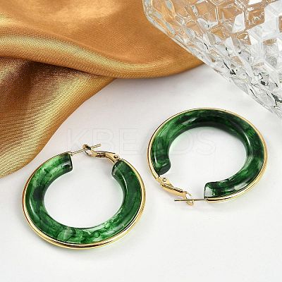 304 Stainless Steel Hoop Earrings For Women EJEW-B113-02G-01-1