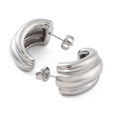 Non-Tarnish 304 Stainless Steel Arch Stud Earrings EJEW-P258-30P-1