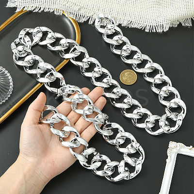 1Pc Acrylic Cuban Link Chain Necklaces for Men NJEW-SP0001-09B-S-1