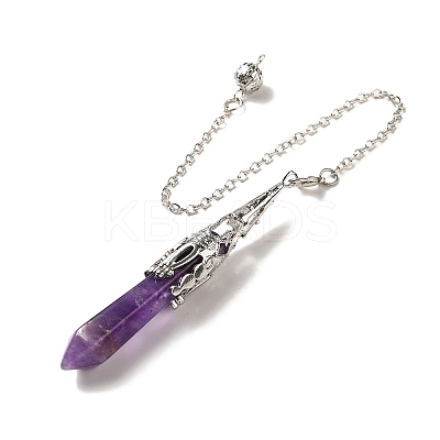 Natural Amethyst Dowsing Pendulum Big Pendants G-H285-06P-04-1