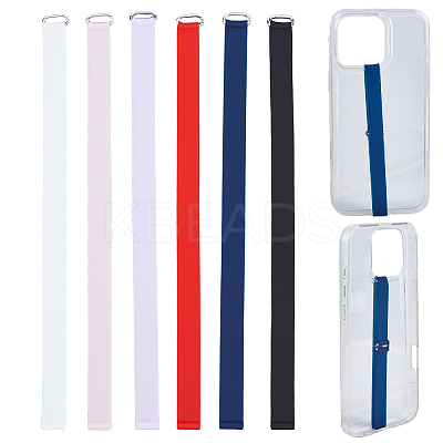 6Pcs 6 Colors Silicone Mobile Phone Case Wrist Straps AJEW-DR0002-51-1