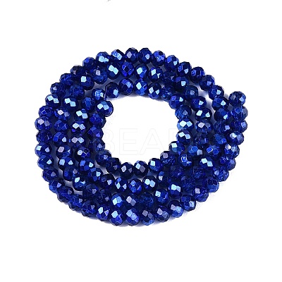 Transparent Electroplate Glass Beads Strands EGLA-Q131-01A-1