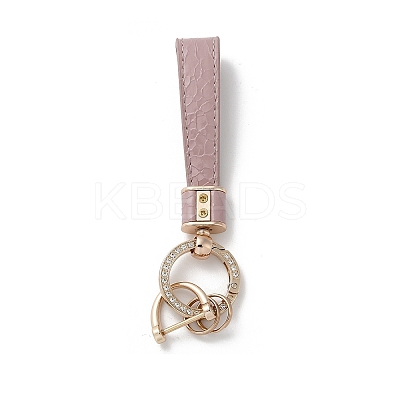 Microfiber & Zinc Alloy & Crystal Rhinestone Keychain LS-KEYC-G062-01C-1