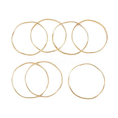 7Pcs PVD Vacuum Plating 304 Stainless Steel Wave Bangles Set for Women BJEW-A011-10A-G-1
