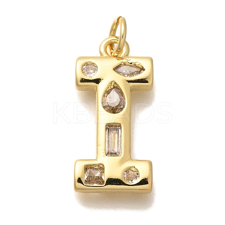 Brass Micro Pave Clear Cubic Zirconia Pendants KK-G521-01G-I-1