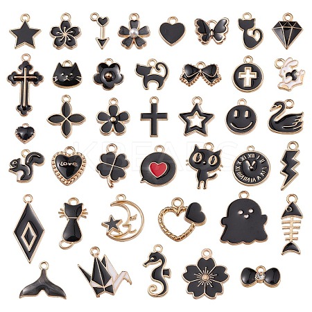 80Pcs 40 Style Alloy Enamel Pendants ENAM-SZ0002-53C-1