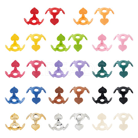 28Pcs 14 Colors Acrylic Flowers Beads Caps FIND-TA0005-11-1