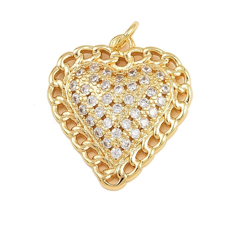 Brass Micro Pave Cubic Zirconia Pendants KK-A269-11G-1