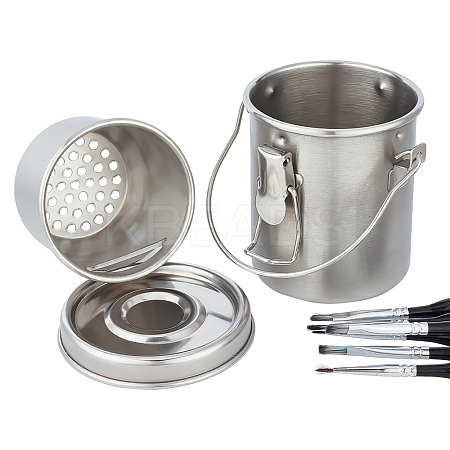 201 Stainless Steel Portable Retractable Buckets AJEW-WH0270-184-1