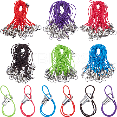 180Pcs 6 Colors Polyester Cord Mobile Making Cord Loops AJEW-GF0008-55-1