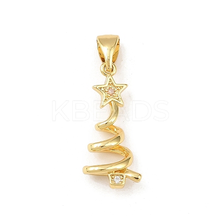 Christmas Brass Micro Pave Cubic Zirconia Pendants LS-KK-K411-03G-1