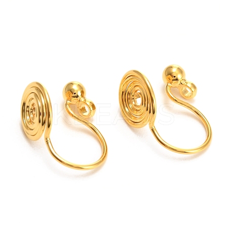 Brass Clip-on Earring Converters Findings KK-D060-04G-02-1