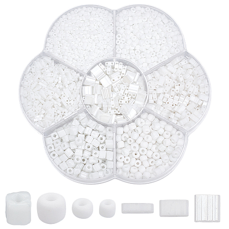 105G 7 Styles Frosted Opaque Glass Seed Beads Set SEED-GO0001-11B-1